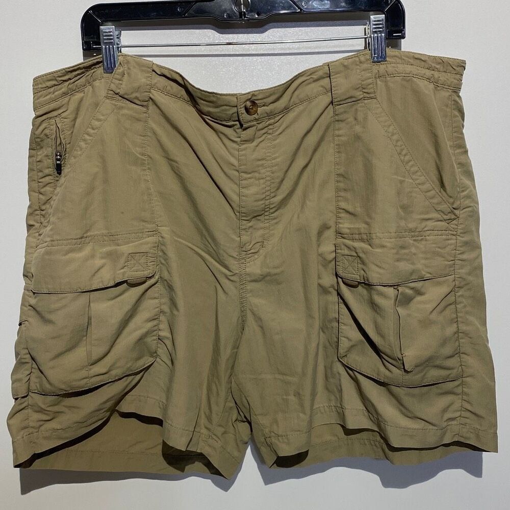 L.L. Bean‎ Women's Tan High Waist Nylon Cargo Trekking Shorts Size XL